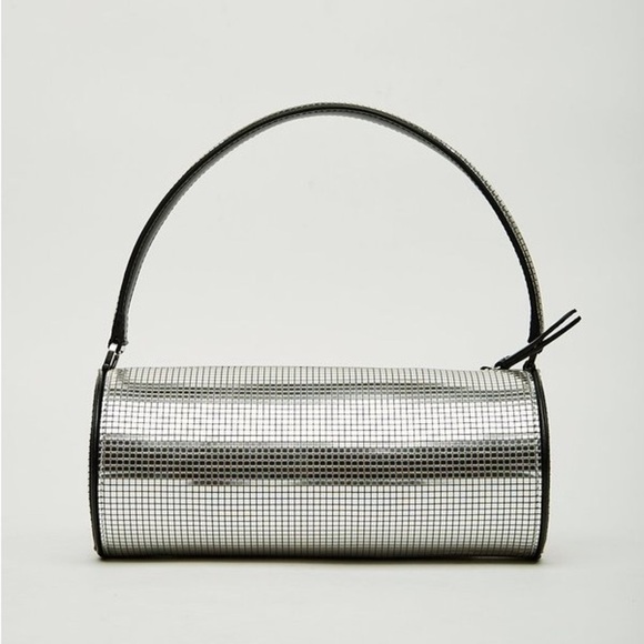 Les Petits Joueur - Emma Disco Handbag - Silver / Black - Picture 1 of 11